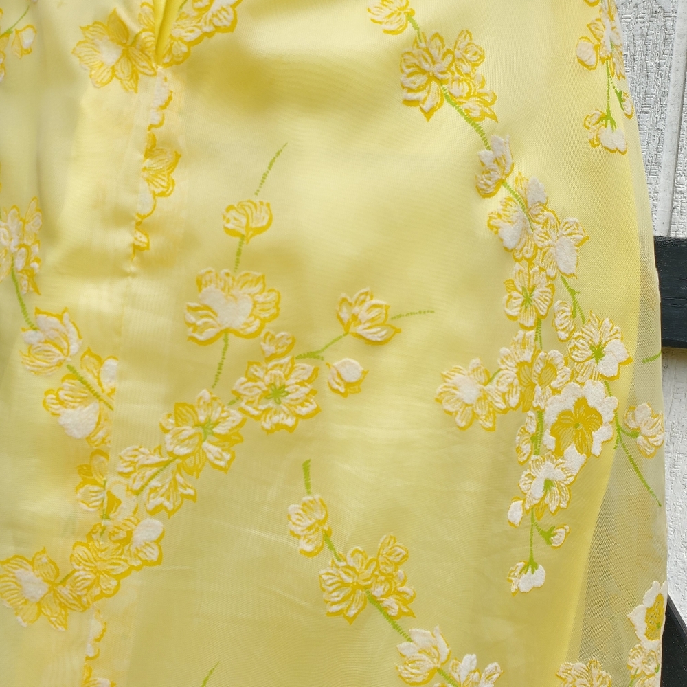 Vintage 1960's/70's Yellow Floral Halter Dress XS - Picture 10 of 16